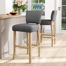 2x Tall Linen Bar Stools