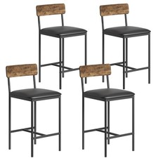 Bar Stool Set of 4 Upholstered