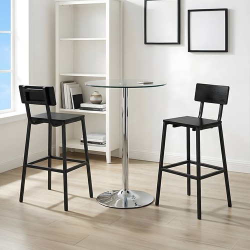 2pcs black bar stools - bar,