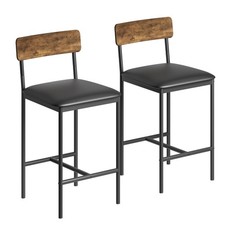 Bar Stool Set of 2 Upholstered