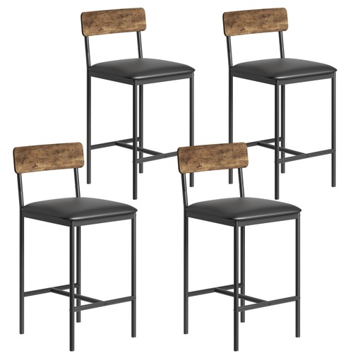 Bar stool set - 4, upholstered
