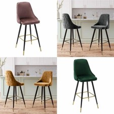 Pair of Bar Stools Upholstered